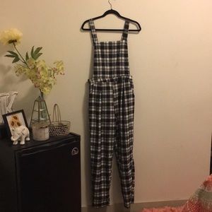 Missguided Plaid Overalls